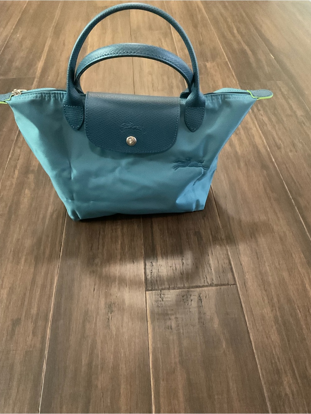 Longchamp Le Pliage Green Collection Small Recycled Canvas Peacock Blue